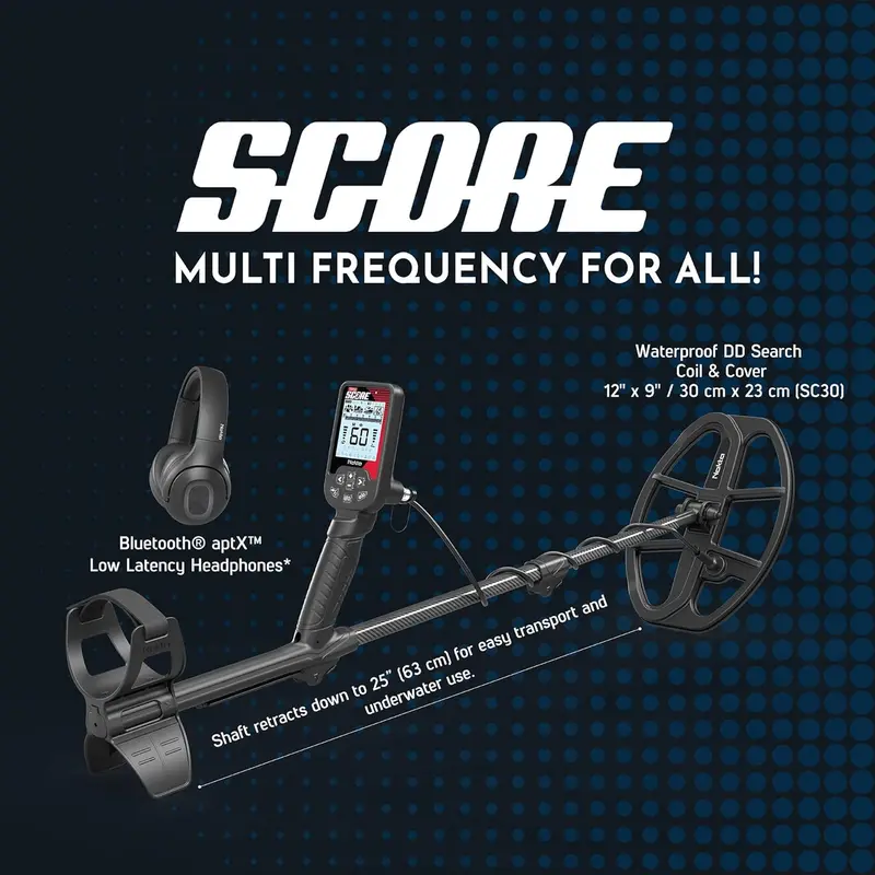 Triple Score PRO Pack Metal Detector – Fully Submersible, Rechargeable, Multi-Frequency Treasure Hunting Tool for Adults 2