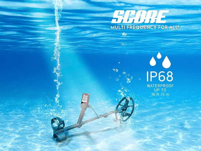 Triple Score PRO Pack Metal Detector – Fully Submersible, Rechargeable, Multi-Frequency Treasure Hunting Tool for Adults