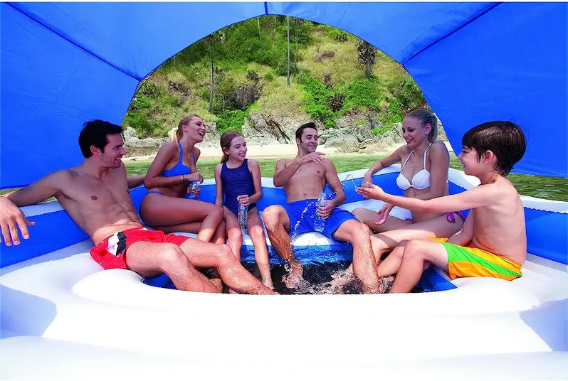 Tropical Breeze Inflatable Pool Raft – Oversized Floating Lounge for Relaxation