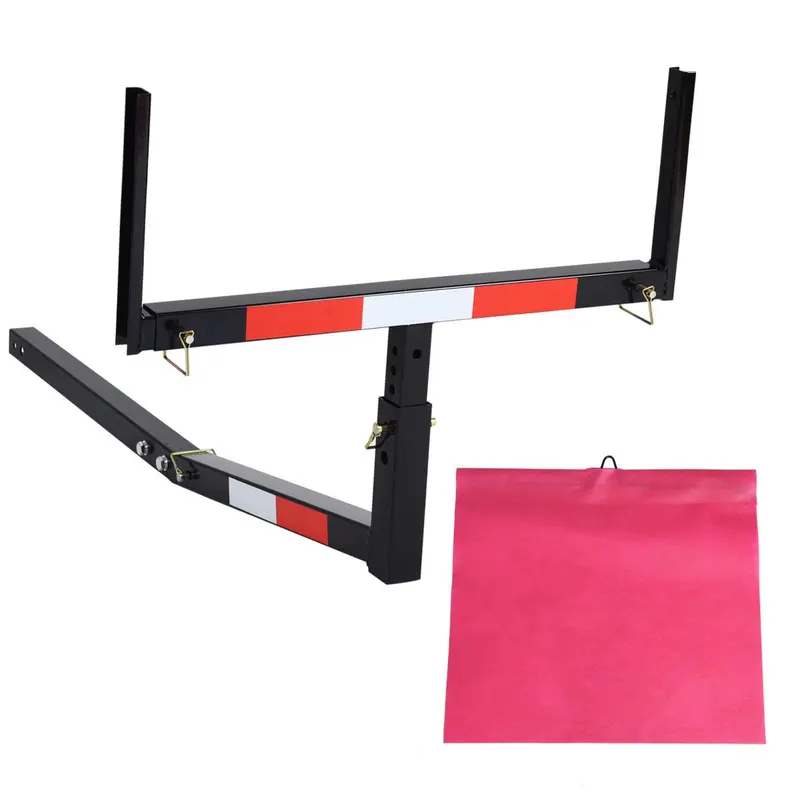 Truck Bed Ladder Hitch Extender – Adjustable Black Rack with Flag Mount 2