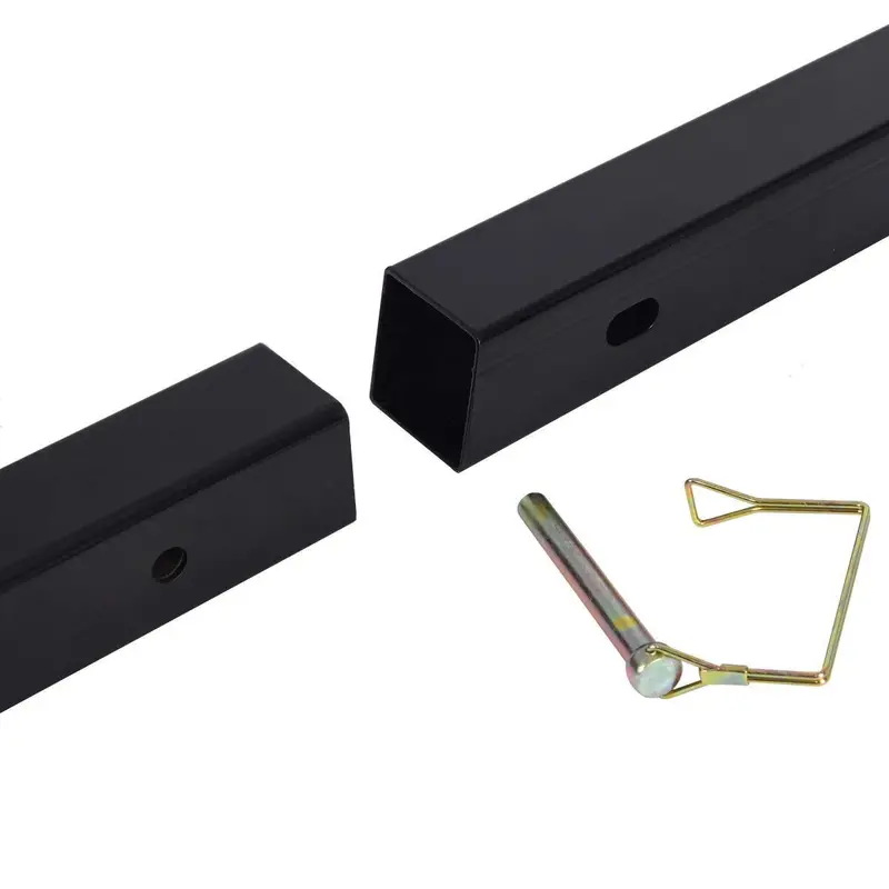 Truck Bed Ladder Hitch Extender – Adjustable Black Rack with Flag Mount