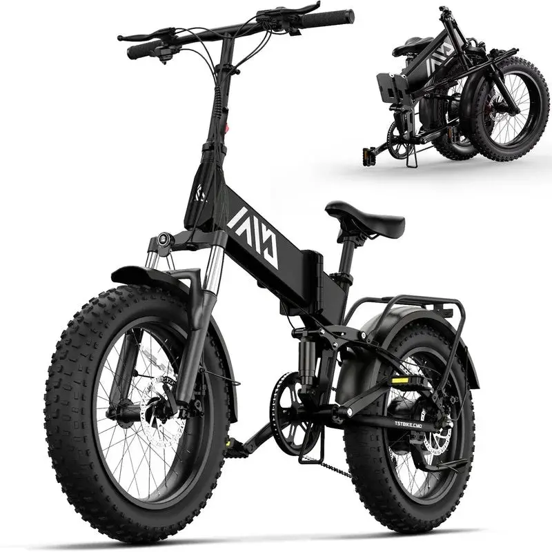 TST Foldable 4.0 Fat-Tire Electric Bike – 48V 13Ah Battery, 750W Motor, LCD Display, One-Step Folding