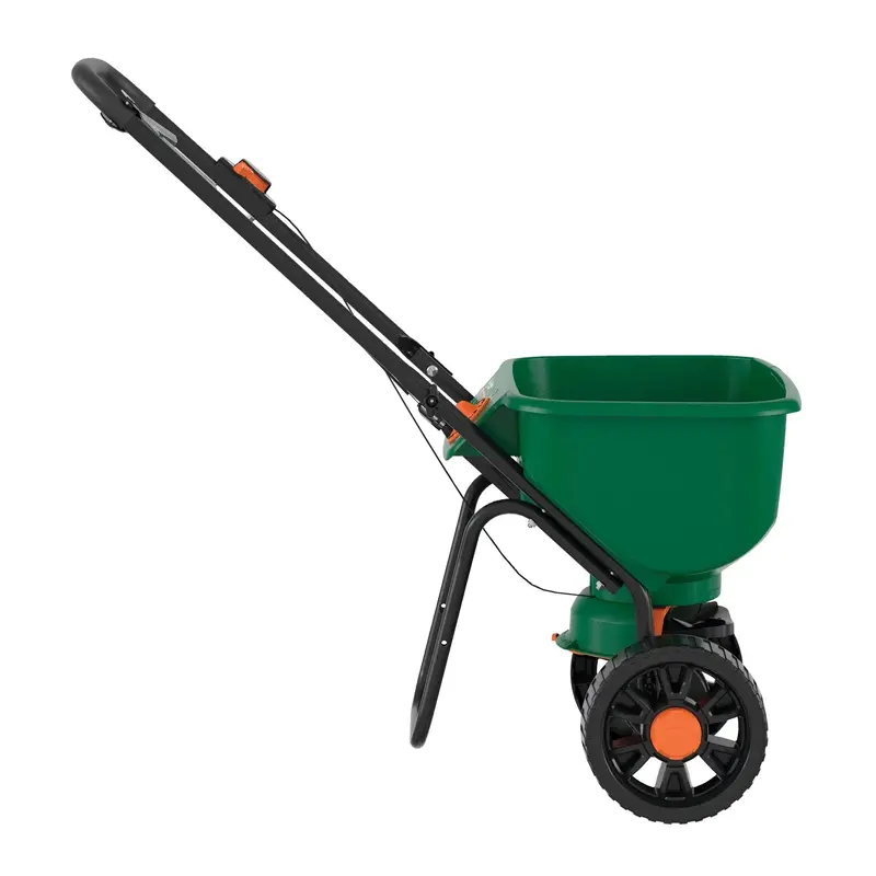 Turf Builder EdgeGuard DLX Broadcast Spreader – Covers Up to 15,000 Sq. Ft., Precision Calibration & Ergonomic Grip