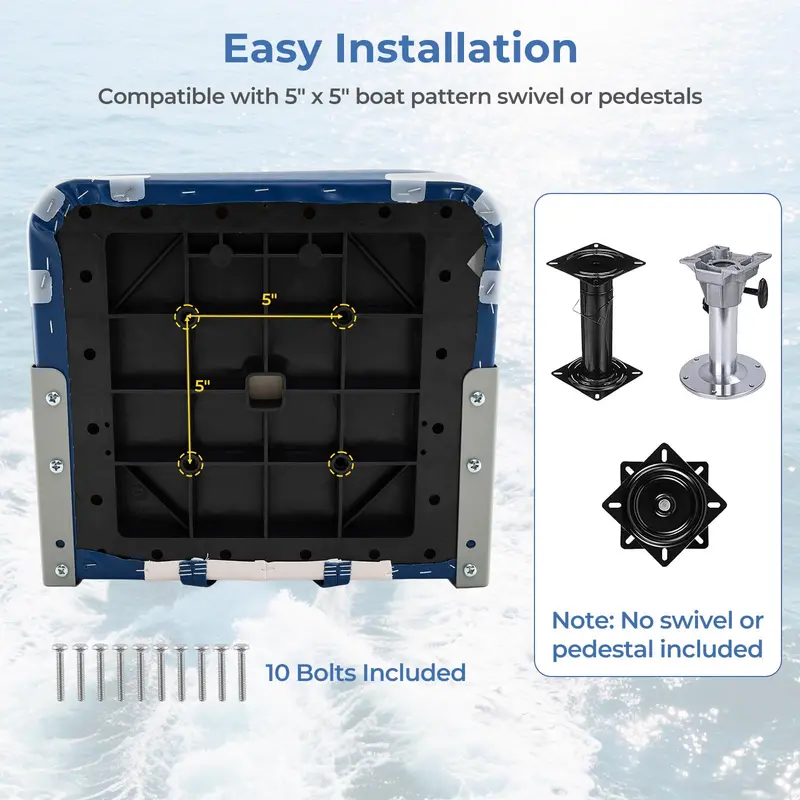 Twin Folding Boat Seats – Stainless Steel Hardware & Corrosion-Resistant Aluminum Hinges