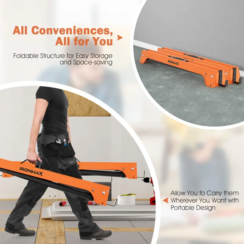 Twin Folding Sawhorses – Heavy-Duty 2x4 Support with 1322 LB Total Capacity