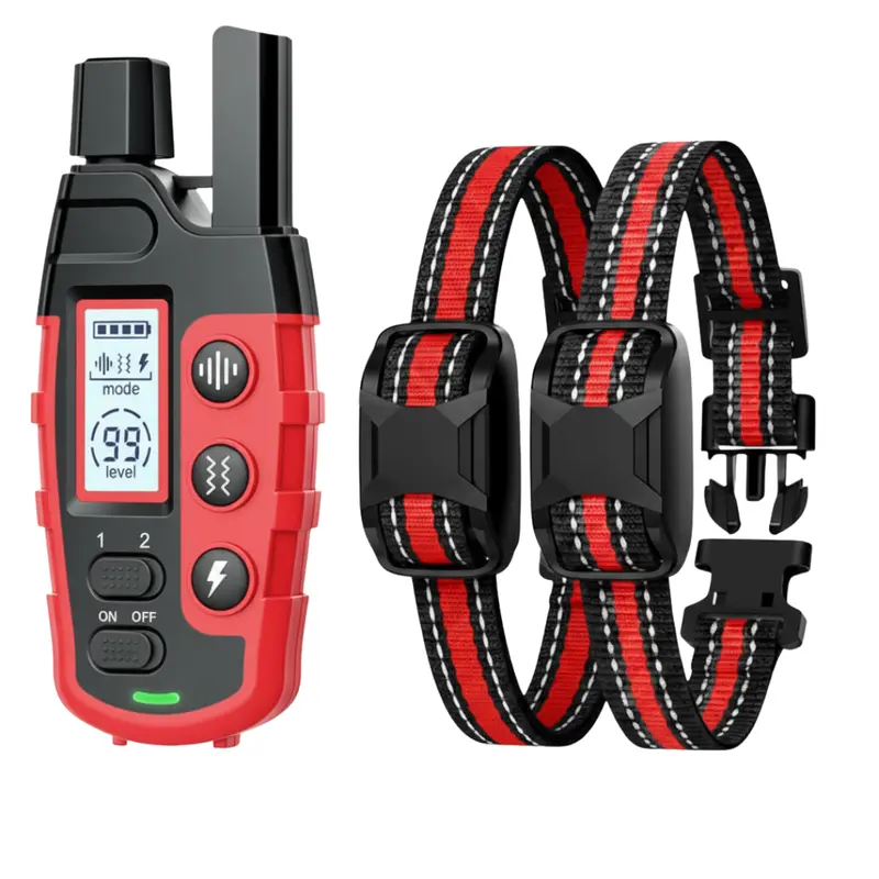 Two-Dog Remote Training Collar Set with Dual-Channel Transmitter