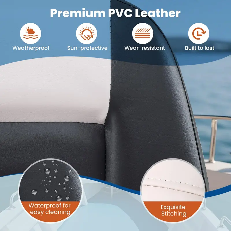 Two-Pack Comfort-Enhanced Folding Boat Seats with Dense Sponge Padding and Mounting Bolts