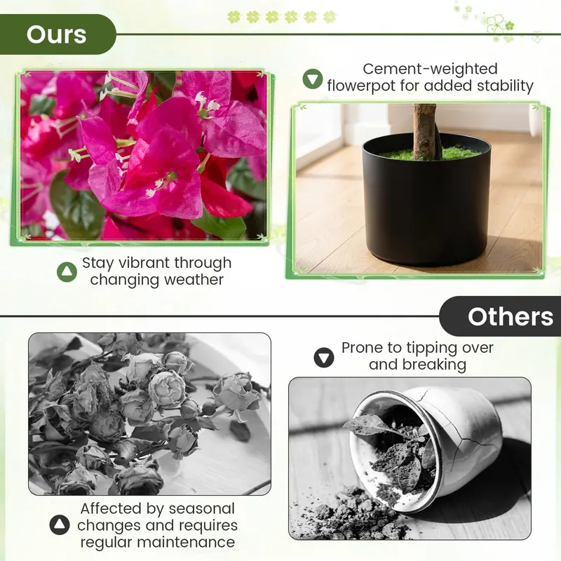 Two-Piece Artificial Azalea Tree Set with Vibrant, Lifelike Blooms for Indoor or Outdoor Use
