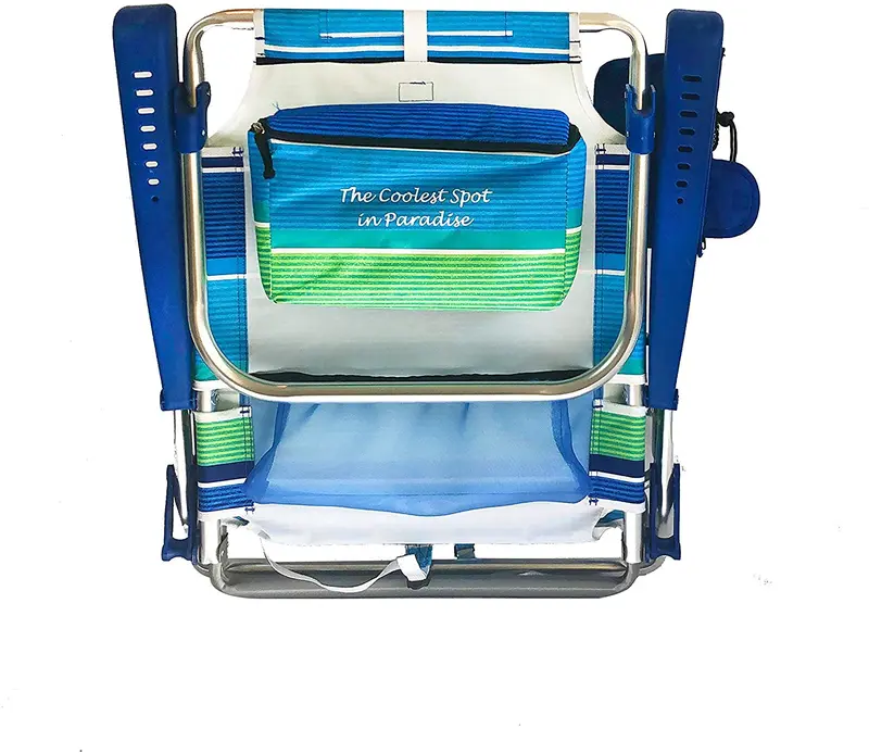 Two-Piece Beach Chair Set with Integrated Storage Pouches and Towel Bars