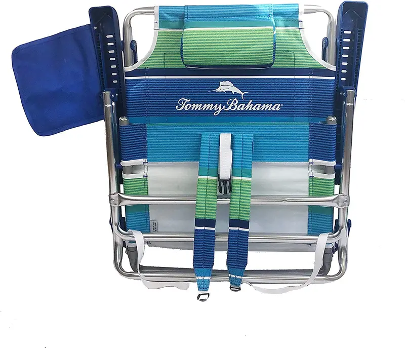 Two-Piece Beach Chair Set with Integrated Storage Pouches and Towel Bars