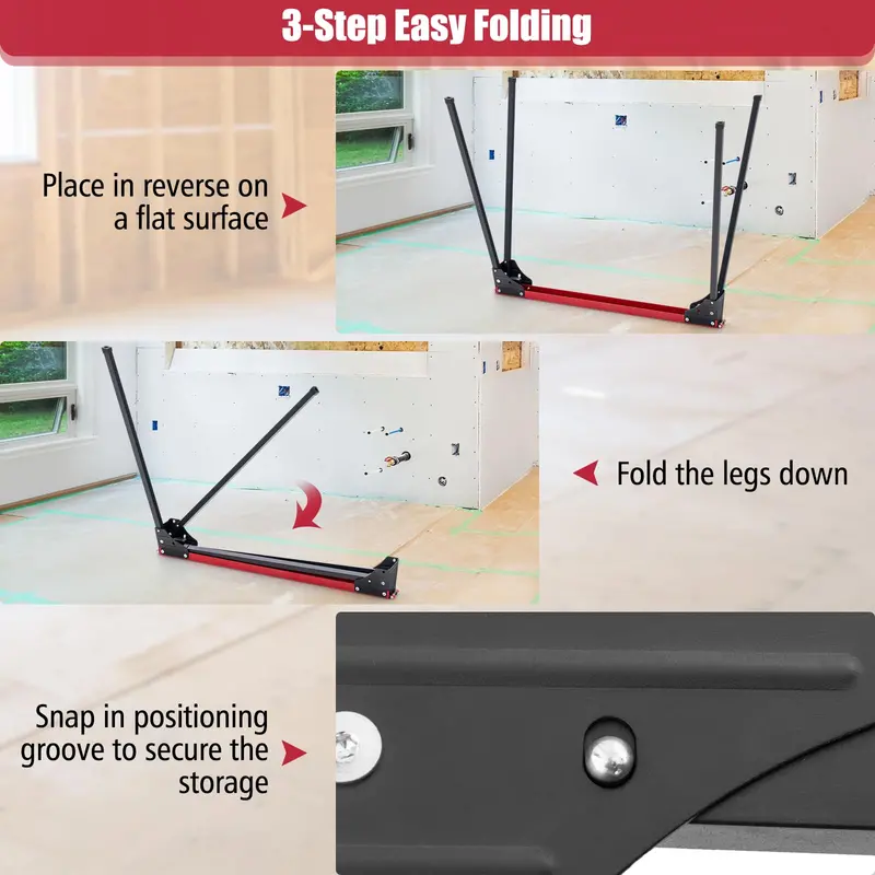 Two-Piece Folding Sawhorse Set for DIY Projects, Carpentry & On-Site Support