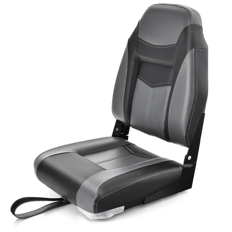 Two-Piece High-Back Folding Boat Seat Set – Includes Cushioned Marine-Grade Seats