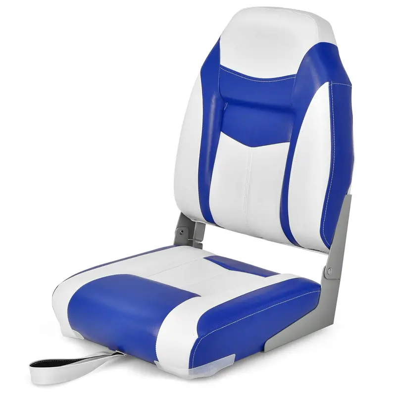 Two-Piece High-Back Folding Boat Seat Set – Includes Cushioned Marine-Grade Seats