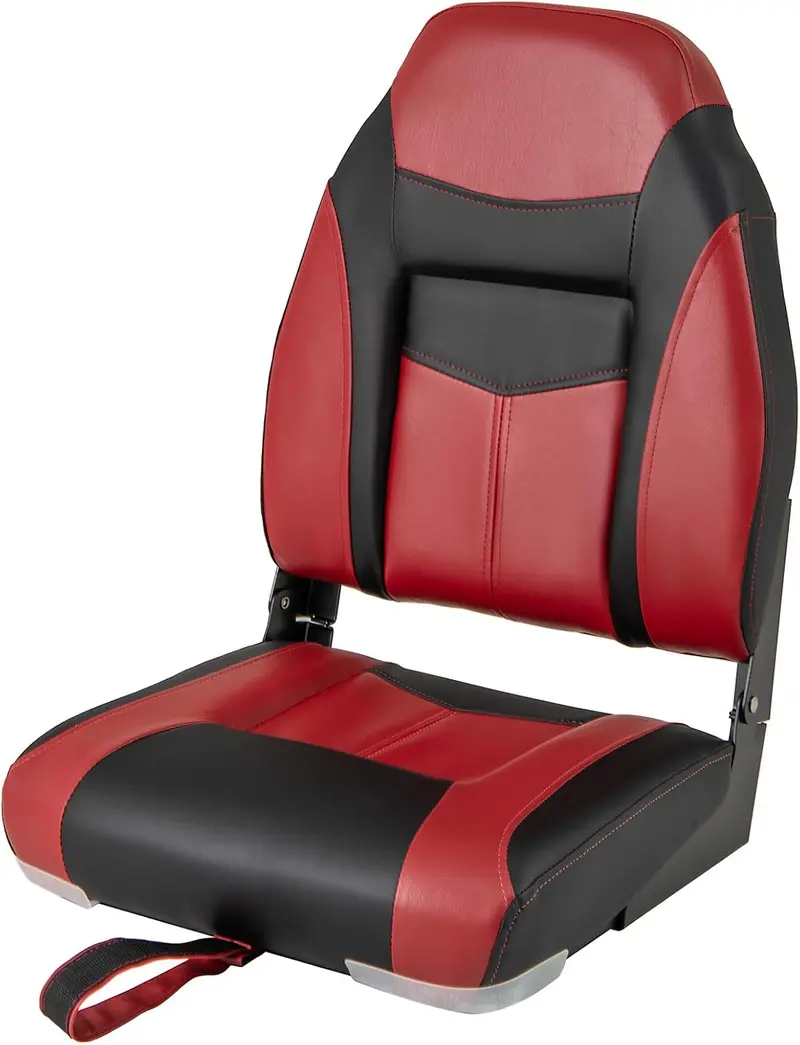 Two-Piece High-Back Folding Boat Seat Set – Includes Cushioned Marine-Grade Seats