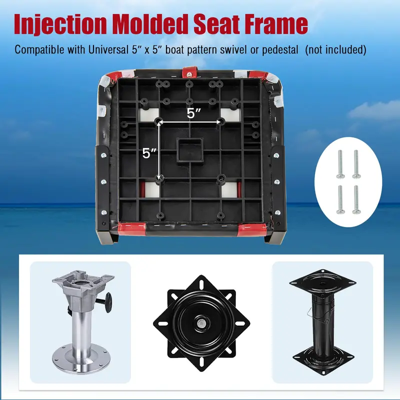 Two-Piece High-Back Folding Boat Seat Set – Includes Cushioned Marine-Grade Seats