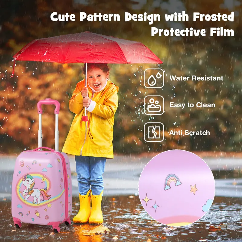 Two-Piece Kids Luggage Set: 12" + 16" Lightweight Spinner Suitcases 2