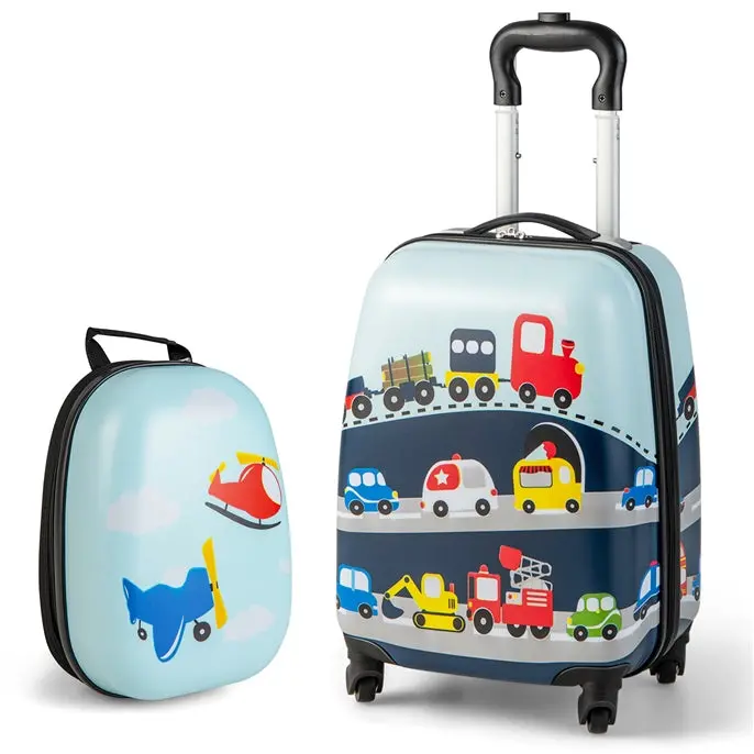 Two-Piece Kids Luggage Set: 12" + 16" Lightweight Spinner Suitcases