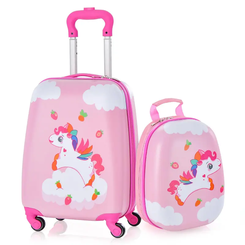 Two-Piece Kids Luggage Set: 12" + 16" Lightweight Spinner Suitcases