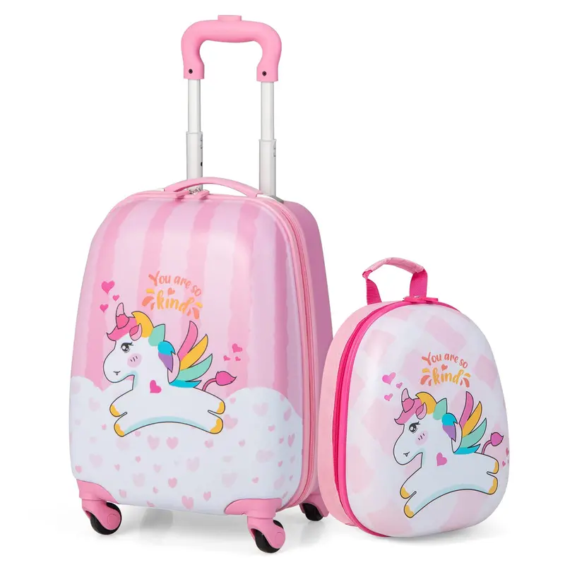 Two-Piece Kids’ Luggage Set: 12" and 16" Lightweight Spinner Suitcases