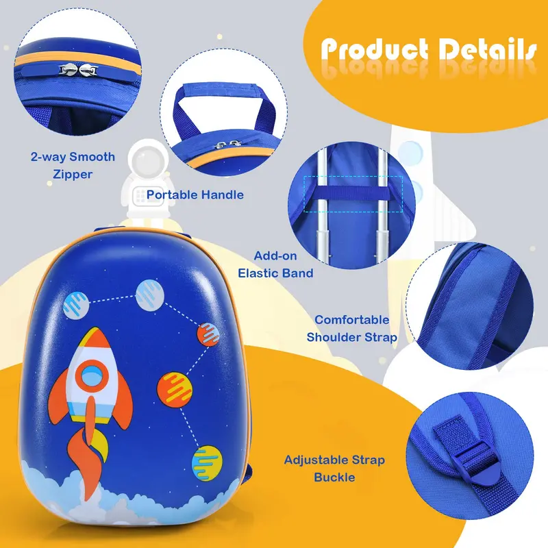 Two-Piece Kids’ Luggage Set – 12-Inch and 16-Inch Carry-On Suitcases with Fun Designs