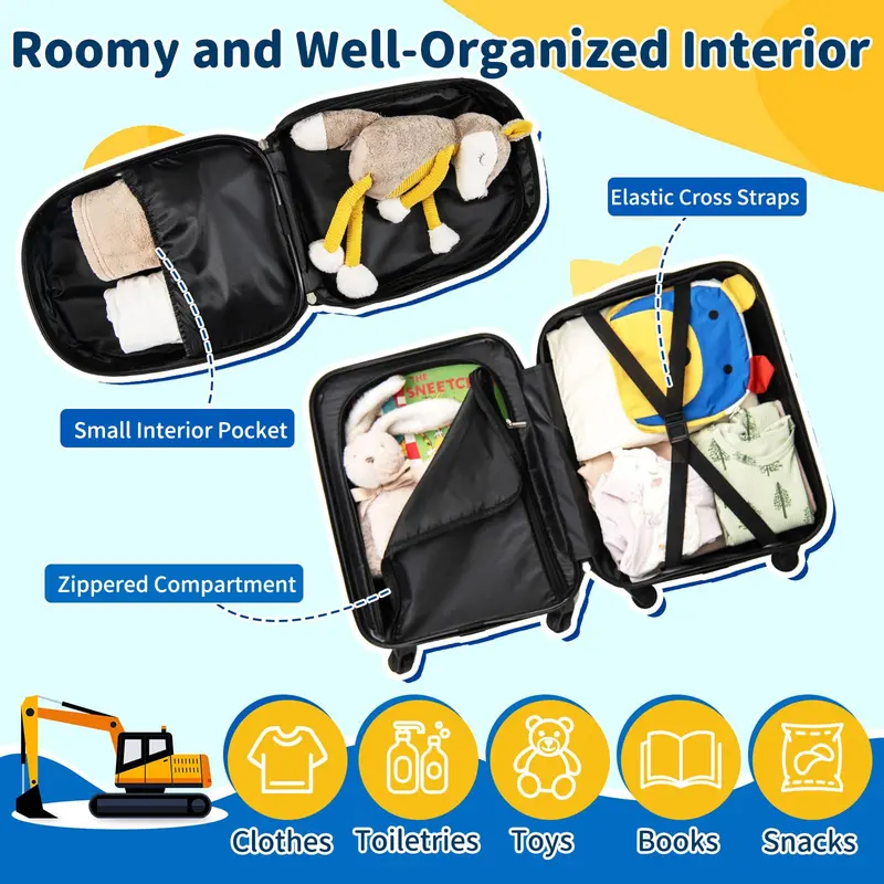 Two-Piece Kids’ Luggage Set – Spinner Wheel Suitcases Designed for Children (Dark Blue)