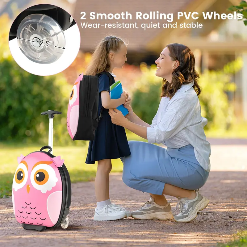 Two-Piece Kids’ Travel Set: 16-Inch Rolling Luggage + 12-Inch Backpack