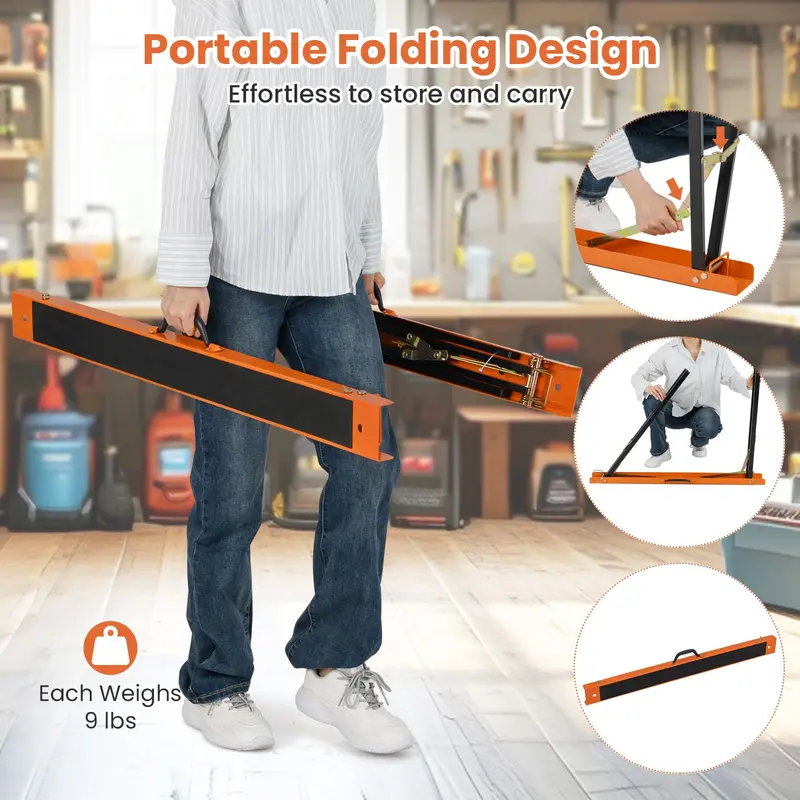 Two-Piece Portable Sawhorse Set – Heavy-Duty Galvanized Steel Tool Stand