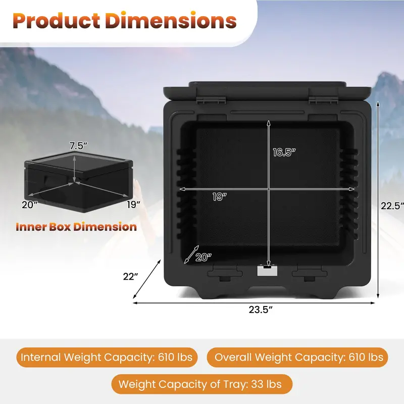 Two-Tier Insulated Food Pan Transporter with Removable Tray and Stackable Design