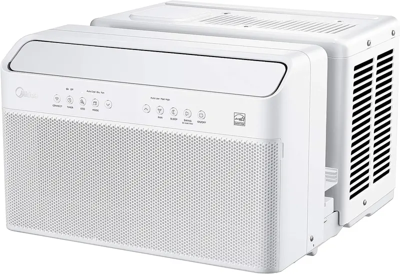 U-Shaped Inverter Window AC – 12,000 BTU Smart Air Conditioner with Open-Window Mode, Alexa Compatibility & Energy-Saving Tech (Renewed)