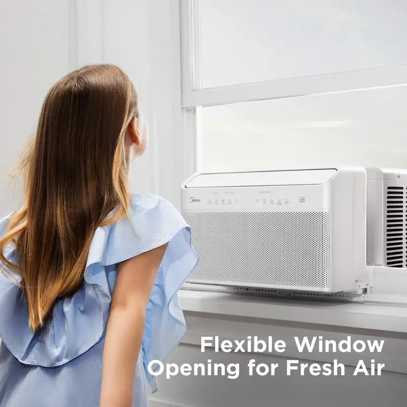 U-Shaped Inverter Window AC – 12,000 BTU Smart Air Conditioner with Open-Window Mode, Alexa Compatibility & Energy-Saving Tech (Renewed)