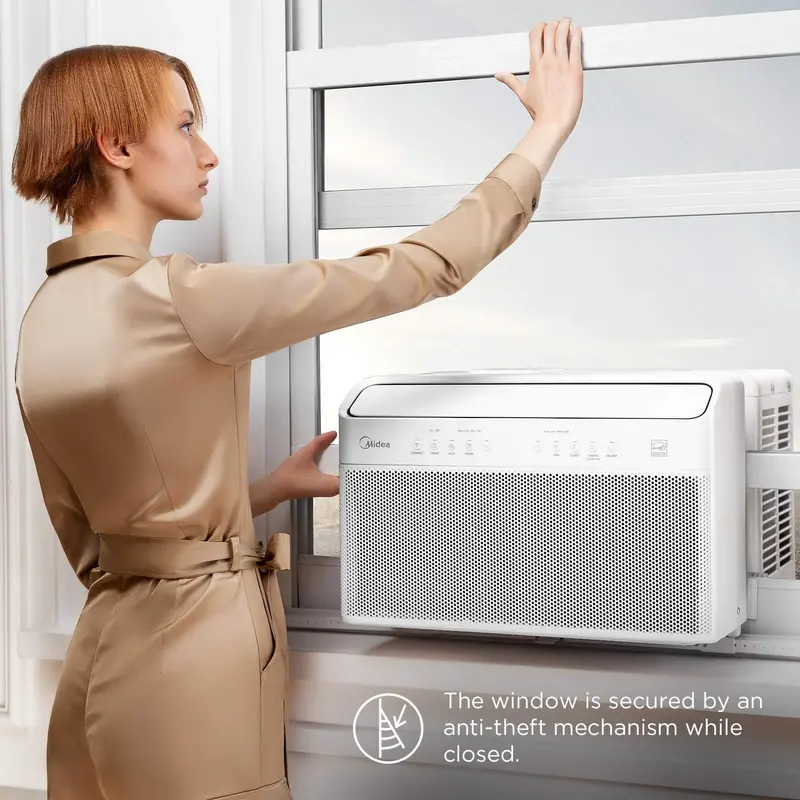 U-Shaped Inverter Window AC – 12,000 BTU Smart Air Conditioner with Open-Window Mode, Alexa Compatibility & Energy-Saving Tech (Renewed)