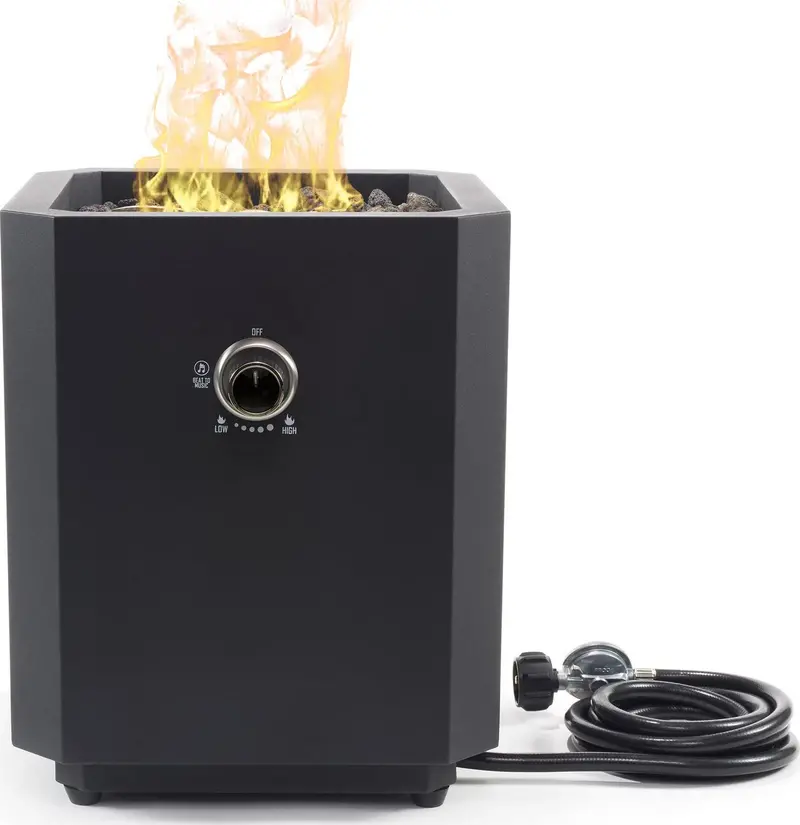Ukiah Note Portable Propane Fire Pit – Bluetooth Audio + Beat-Sync Lighting, All-in-One Outdoor Entertainment Unit