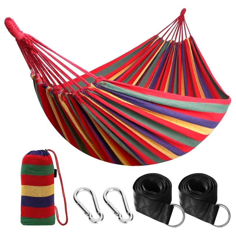 Ultra-Lightweight Cotton Hammock with Tree-Friendly Straps & 660 lb Load Rating 2