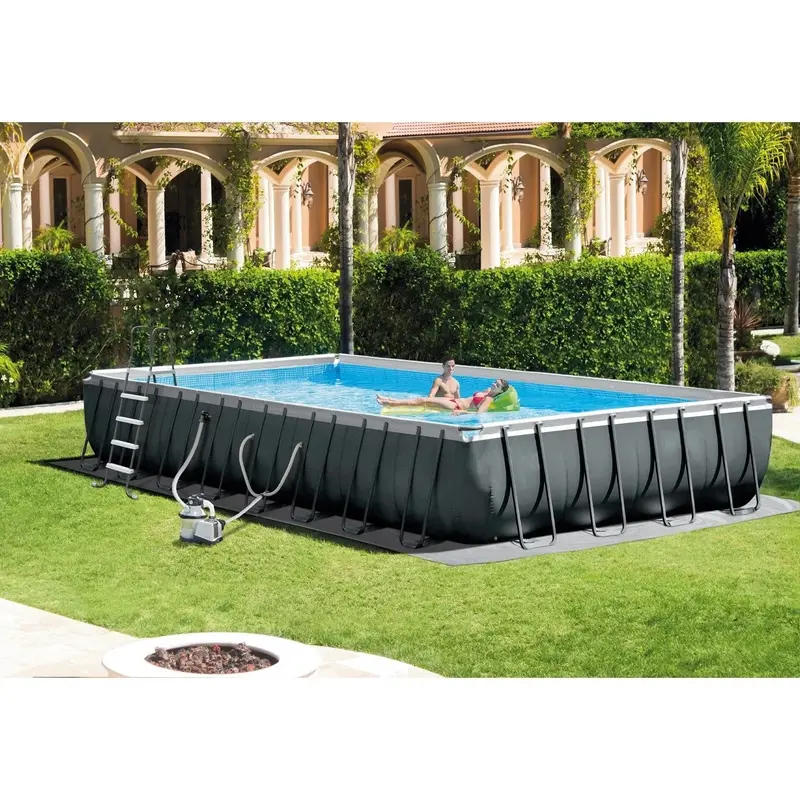 Ultra XTR Rectangular Frame Swimming Pool – 32' x 16' x 4.3', Includes Filtration Pump