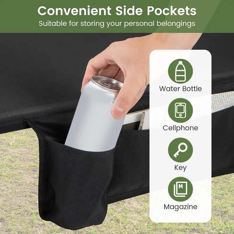 Ultralight 4.3-Pound Foldable Camping Cot Supporting Up to 330 Pounds