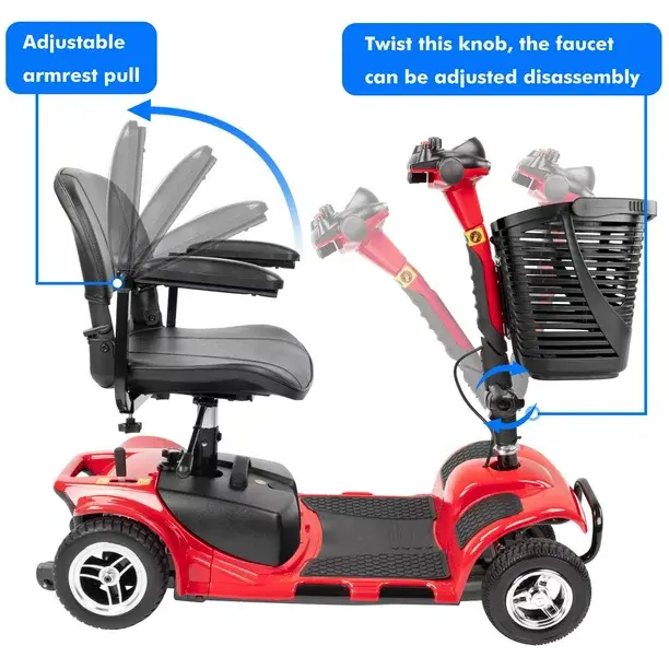 UltraLite A898 4-Wheel Mobility Scooter – Lightweight, Portable, 14-Mile Range for Daily Use