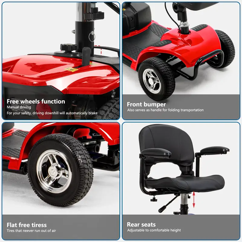 UltraLite A898 4-Wheel Mobility Scooter – Lightweight, Portable, 14-Mile Range for Daily Use