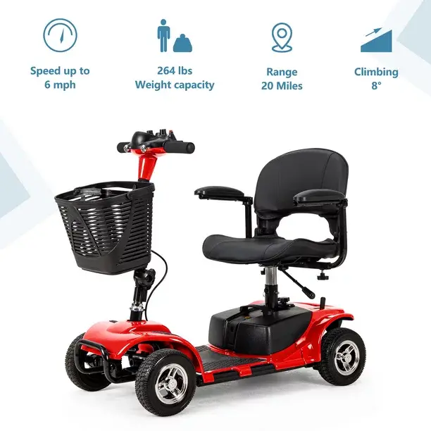 UltraLite A898 4-Wheel Mobility Scooter – Lightweight, Portable, 14-Mile Range for Daily Use