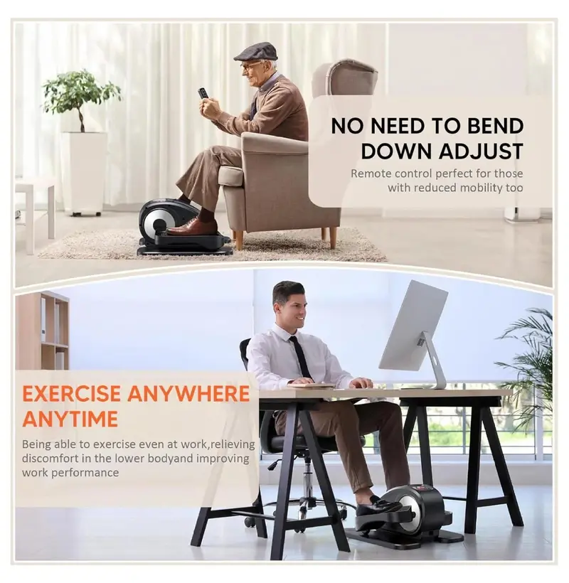 Under-Desk Elliptical Exerciser – Fully Assembled Seated Pedal Trainer for Home Use