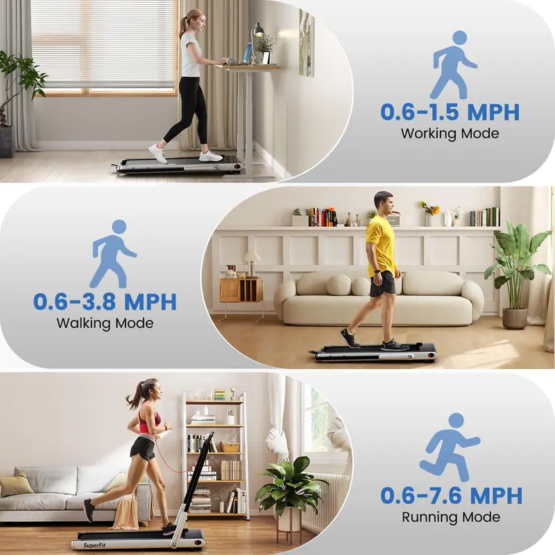 Under-Desk Walking Pad — 340-LB Capacity Treadmill with Handlebar & App Connectivity 2
