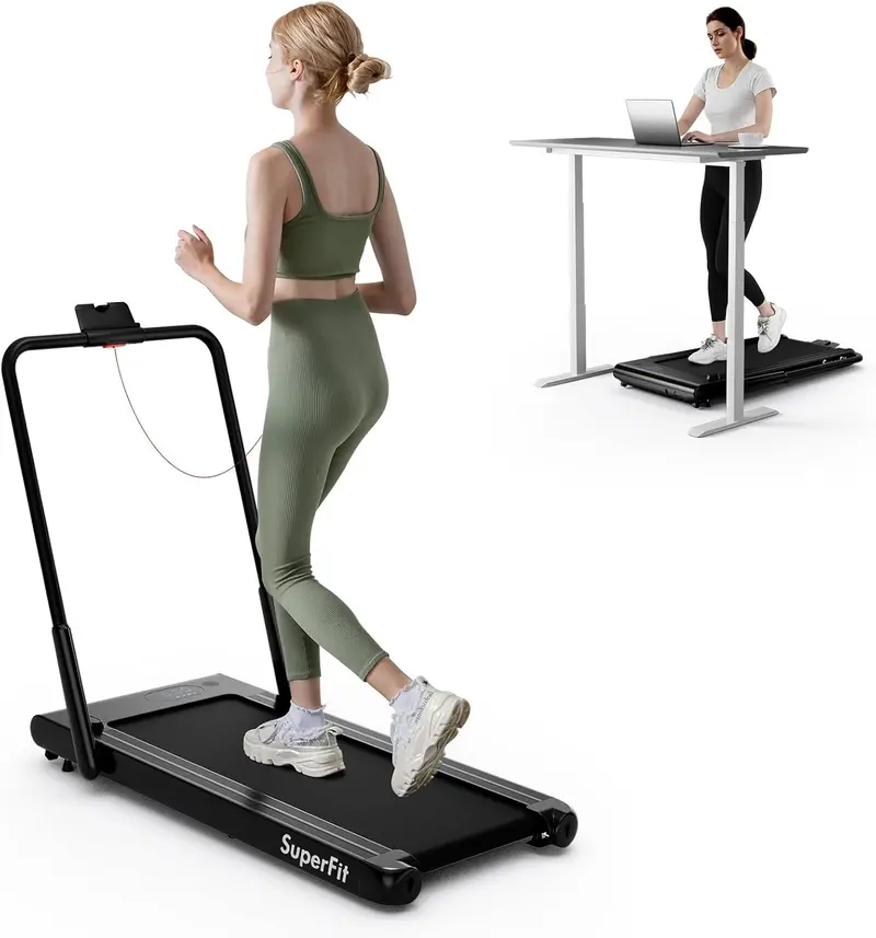 Under-Desk Walking Pad — 340-LB Capacity Treadmill with Handlebar & App Connectivity
