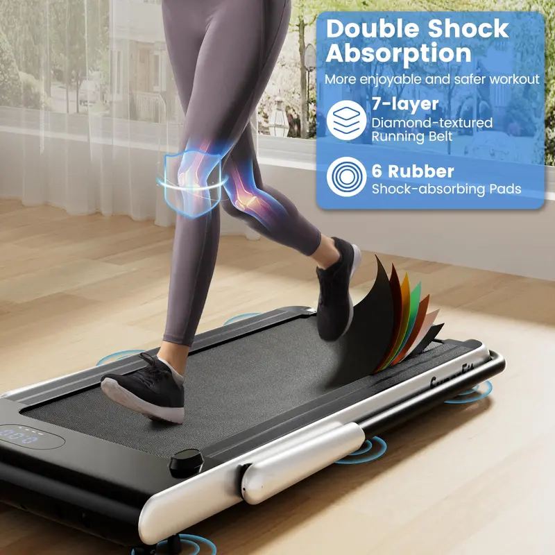 Under-Desk Walking Pad — 340-LB Capacity Treadmill with Handlebar & App Connectivity