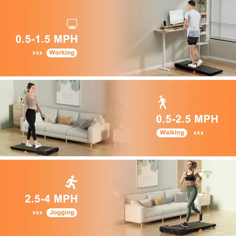 Under-Desk Walking Pad – Quiet Treadmill with 340-LB Capacity, Remote & LED Display 2