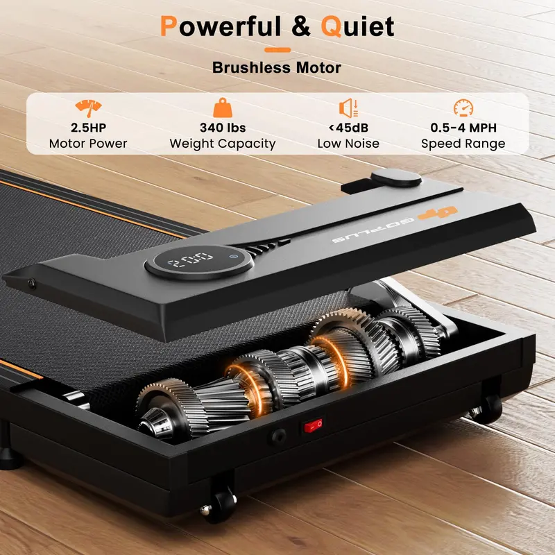 Under-Desk Walking Pad – Quiet Treadmill with 340-LB Capacity, Remote & LED Display