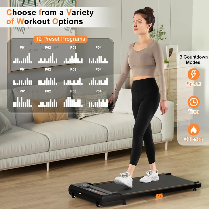 Under-Desk Walking Pad – Quiet Treadmill with 340-LB Capacity, Remote & LED Display