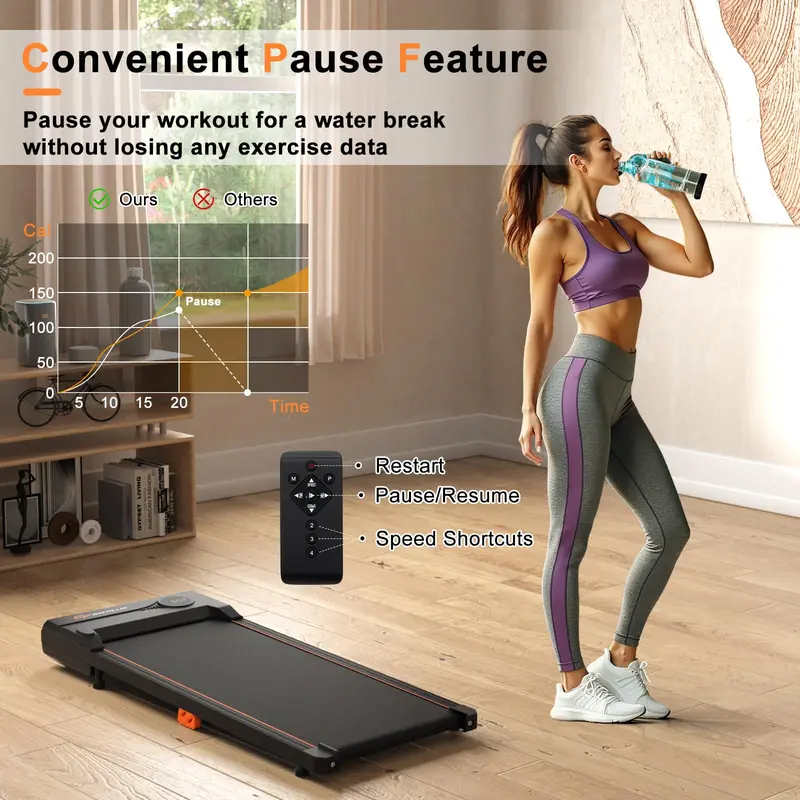 Under-Desk Walking Pad – Quiet Treadmill with 340-LB Capacity, Remote & LED Display