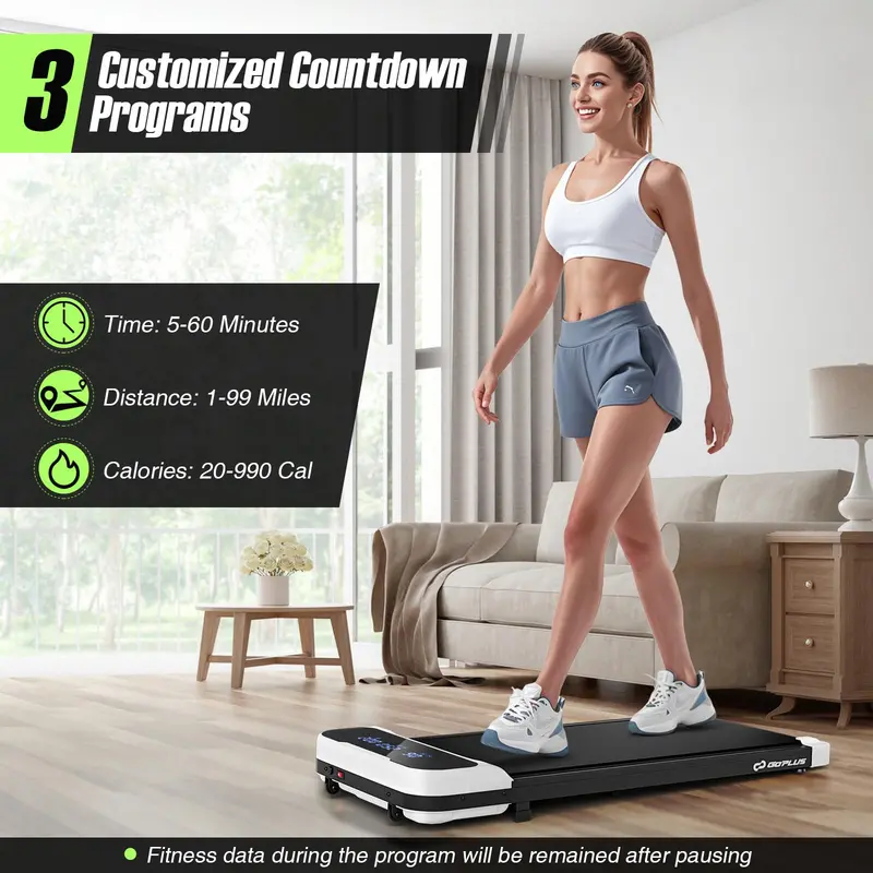 Under-Desk Walking Pad – Quiet Treadmill with LED Display, Remote Control & 3 Countdown Timers