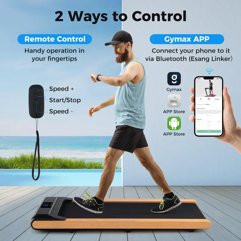 Under-Desk Walking Pad Treadmill for Home Offices with Remote Control and Foldable Design