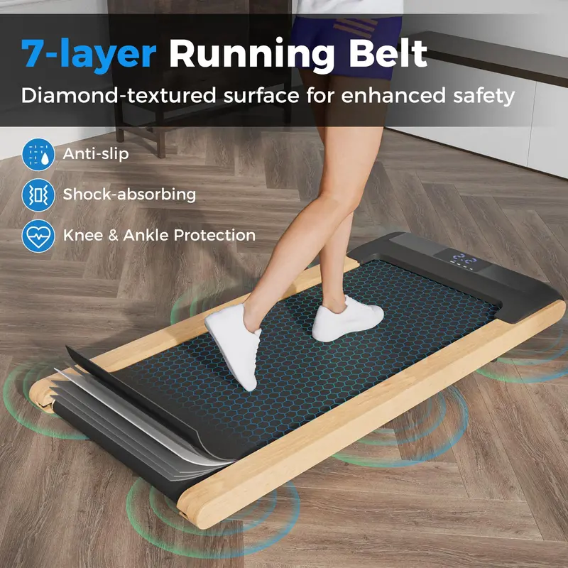 Under-Desk Walking Pad Treadmill for Home Offices with Remote Control and Foldable Design