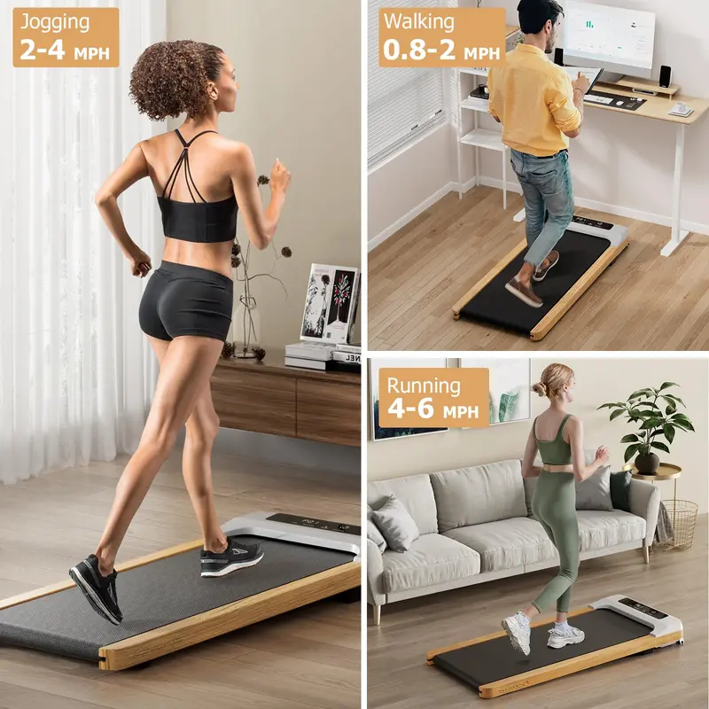 Under-Desk Wooden Walking Pad – Quiet, Low-Profile Treadmill for Home or Office Use 2